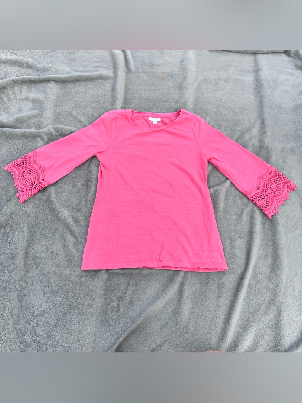 Charter Club Women’s Pink Quarter Sleeve Shirt - Small